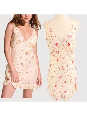 Victoria's Secret Pink Floral Ruffle Mini Dress S